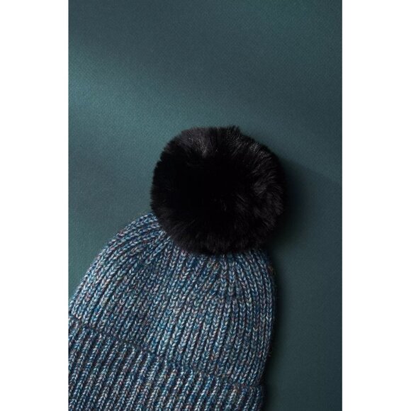 Anthropologie Pick-A-Pom Ribbed Beanie Base + Pick-A-Pom Faux Fur Topper - Picture 3 of 13